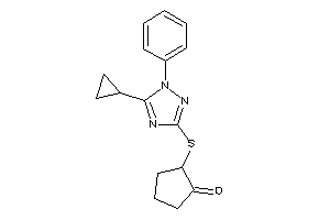 Image of 2-[(5-cyclopropyl-1-phenyl-1,2,4-triazol-3-yl)thio]cyclopentanone