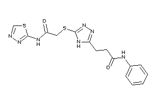 3-[5-[[2-keto-2-(1,3,4-thiadiazol-2-ylamino)ethyl]thio]-4H-1,2,4-triazol-3-yl]-N-phenyl-propionamide