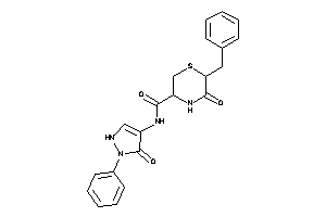 6-benzyl-5-keto-N-(5-keto-1-phenyl-3-pyrazolin-4-yl)thiomorpholine-3-carboxamide