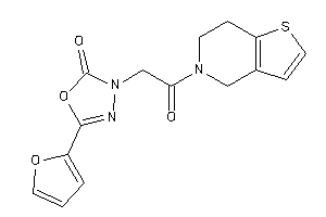 Image of 3-[2-(6,7-dihydro-4H-thieno[3,2-c]pyridin-5-yl)-2-keto-ethyl]-5-(2-furyl)-1,3,4-oxadiazol-2-one