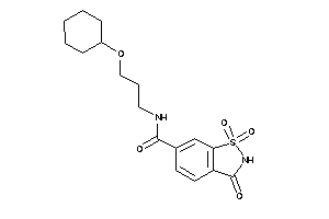 N-[3-(cyclohexoxy)propyl]-1,1,3-triketo-1,2-benzothiazole-6-carboxamide