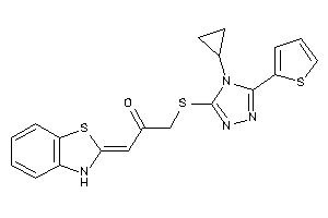 Image of 1-(3H-1,3-benzothiazol-2-ylidene)-3-[[4-cyclopropyl-5-(2-thienyl)-1,2,4-triazol-3-yl]thio]acetone