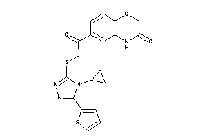 Image of 6-[2-[[4-cyclopropyl-5-(2-thienyl)-1,2,4-triazol-3-yl]thio]acetyl]-4H-1,4-benzoxazin-3-one