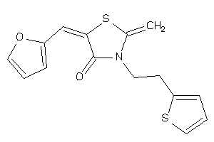 Image of 5-(2-furfurylidene)-2-methylene-3-[2-(2-thienyl)ethyl]thiazolidin-4-one