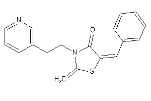 Image of 5-benzal-2-methylene-3-[2-(3-pyridyl)ethyl]thiazolidin-4-one