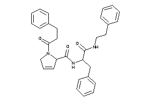 Image of N-[1-benzyl-2-keto-2-(phenethylamino)ethyl]-1-hydrocinnamoyl-3-pyrroline-2-carboxamide