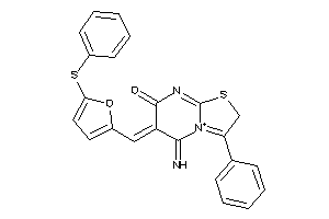 5-imino-3-phenyl-6-[[5-(phenylthio)-2-furyl]methylene]-2H-thiazolo[3,2-a]pyrimidin-4-ium-7-one