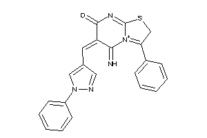 5-imino-3-phenyl-6-[(1-phenylpyrazol-4-yl)methylene]-2H-thiazolo[3,2-a]pyrimidin-4-ium-7-one
