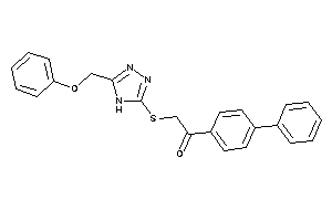 Image of 2-[[5-(phenoxymethyl)-4H-1,2,4-triazol-3-yl]thio]-1-(4-phenylphenyl)ethanone