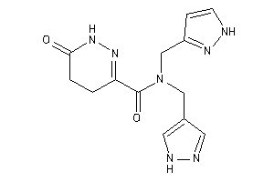 Image of 6-keto-N-(1H-pyrazol-3-ylmethyl)-N-(1H-pyrazol-4-ylmethyl)-4,5-dihydro-1H-pyridazine-3-carboxamide