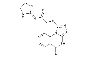 Image of 2-[(5-keto-4H-[1,2,4]triazolo[4,3-a]quinazolin-1-yl)thio]-N-thiazolidin-2-ylidene-acetamide