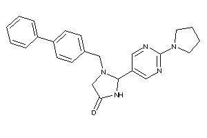 1-(4-phenylbenzyl)-2-(2-pyrrolidinopyrimidin-5-yl)-4-imidazolidinone