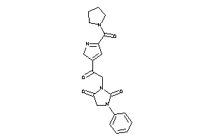 Image of 3-[2-keto-2-[5-(pyrrolidine-1-carbonyl)-2H-pyrrol-3-yl]ethyl]-1-phenyl-hydantoin
