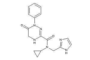Image of N-cyclopropyl-N-(1H-imidazol-2-ylmethyl)-6-keto-1-phenyl-4,5-dihydro-1,2,4-triazine-3-carboxamide
