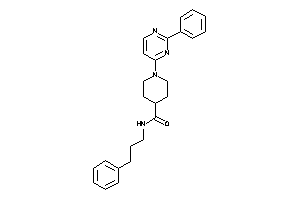 Image of N-(3-phenylpropyl)-1-(2-phenylpyrimidin-4-yl)isonipecotamide