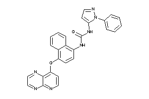 Image of 1-(2-phenylpyrazol-3-yl)-3-(4-pyrido[2,3-b]pyrazin-8-yloxy-1-naphthyl)urea