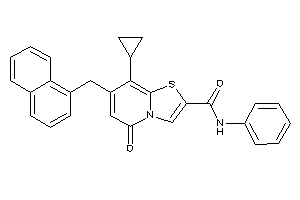 Image of 8-cyclopropyl-5-keto-7-(1-naphthylmethyl)-N-phenyl-thiazolo[3,2-a]pyridine-2-carboxamide