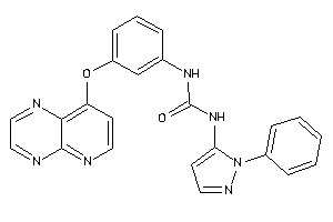 Image of 1-(2-phenylpyrazol-3-yl)-3-(3-pyrido[2,3-b]pyrazin-8-yloxyphenyl)urea