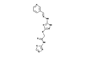 2-[[5-[N'-(3-pyridylmethylene)hydrazino]-1H-1,2,4-triazol-3-yl]thio]-N-(1,3,4-thiadiazol-2-yl)acetamide