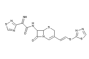 Image of 2-imino-N-[8-keto-3-[2-(1,3,4-thiadiazol-2-ylthio)vinyl]-5-thia-1-azabicyclo[4.2.0]oct-2-en-7-yl]-2-(1,2,4-thiadiazol-3-yl)acetamide