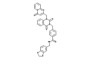 Image of 4-[[2,4-diketo-1-[(4-ketopyrido[1,2-a]pyrimidin-2-yl)methyl]quinazolin-3-yl]methyl]-N-piperonyl-benzamide