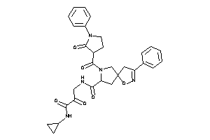 N-[3-(cyclopropylamino)-2,3-diketo-propyl]-3-(2-keto-1-phenyl-pyrrolidine-3-carbonyl)-8-phenyl-6-oxa-3,7-diazaspiro[4.4]non-7-ene-2-carboxamide