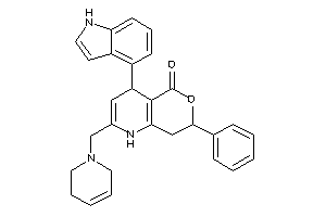 Image of 2-(3,6-dihydro-2H-pyridin-1-ylmethyl)-4-(1H-indol-4-yl)-7-phenyl-1,4,7,8-tetrahydropyrano[4,3-b]pyridin-5-one