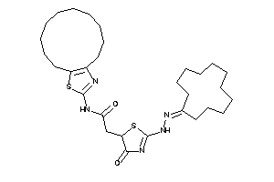 Image of 2-[2-(N'-cyclododecylidenehydrazino)-4-keto-2-thiazolin-5-yl]-N-(4,5,6,7,8,9,10,11,12,13-decahydrocyclododeca[d]thiazol-2-yl)acetamide