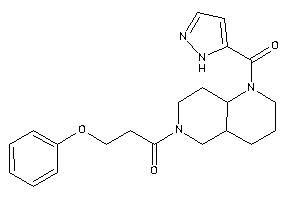 3-phenoxy-1-[1-(1H-pyrazole-5-carbonyl)-2,3,4,4a,5,7,8,8a-octahydro-1,6-naphthyridin-6-yl]propan-1-one