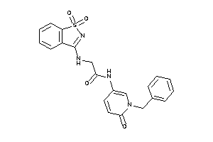Image of N-(1-benzyl-6-keto-3-pyridyl)-2-[(1,1-diketo-1,2-benzothiazol-3-yl)amino]acetamide