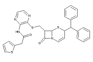 Image of N-[3-[(4-benzhydryl-8-keto-5-thia-1-azabicyclo[4.2.0]oct-2-en-7-yl)methylthio]pyrazin-2-yl]-2-(2-thienyl)acetamide