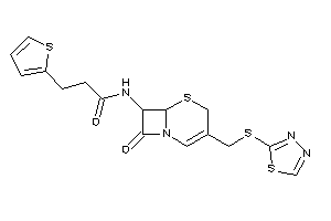 Image of N-[8-keto-3-[(1,3,4-thiadiazol-2-ylthio)methyl]-5-thia-1-azabicyclo[4.2.0]oct-2-en-7-yl]-3-(2-thienyl)propionamide