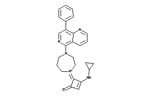 Image of 3-(cyclopropylamino)-4-[4-(8-phenyl-1,6-naphthyridin-5-yl)-1,4-diazepan-1-ium-1-ylidene]cyclobut-2-en-1-one