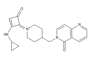Image of 6-[[1-[2-(cyclopropylamino)-4-keto-cyclobut-2-en-1-ylidene]piperidin-1-ium-4-yl]methyl]-1,6-naphthyridin-5-one