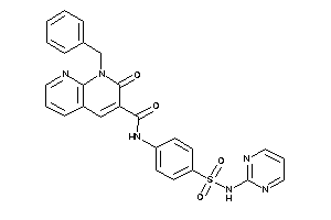 Image of 1-benzyl-2-keto-N-[4-(2-pyrimidylsulfamoyl)phenyl]-1,8-naphthyridine-3-carboxamide