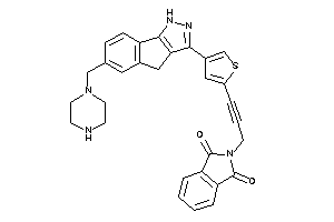 Image of 2-[3-[4-[6-(piperazinomethyl)-1,4-dihydroindeno[1,2-c]pyrazol-3-yl]-2-thienyl]prop-2-ynyl]isoindoline-1,3-quinone