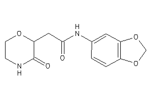 N-(1,3-benzodioxol-5-yl)-2-(3-ketomorpholin-2-yl)acetamide