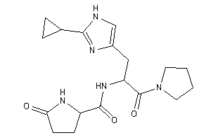 Image of N-[1-[(2-cyclopropyl-1H-imidazol-4-yl)methyl]-2-keto-2-pyrrolidino-ethyl]-5-keto-pyrrolidine-2-carboxamide