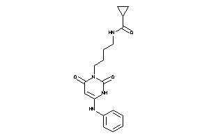 Image of N-[4-(6-anilino-2,4-diketo-1H-pyrimidin-3-yl)butyl]cyclopropanecarboxamide