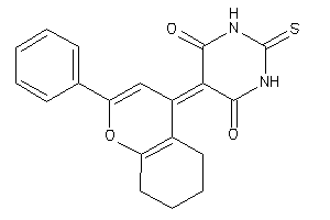 Image of 5-(2-phenyl-5,6,7,8-tetrahydrochromen-4-ylidene)-2-thioxo-hexahydropyrimidine-4,6-quinone