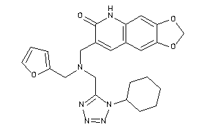 Image of 7-[[(1-cyclohexyltetrazol-5-yl)methyl-(2-furfuryl)amino]methyl]-5H-[1,3]dioxolo[4,5-g]quinolin-6-one