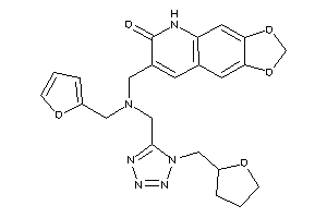 7-[[2-furfuryl-[[1-(tetrahydrofurfuryl)tetrazol-5-yl]methyl]amino]methyl]-5H-[1,3]dioxolo[4,5-g]quinolin-6-one