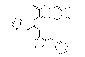 Image of 7-[[(1-benzyltetrazol-5-yl)methyl-(2-furfuryl)amino]methyl]-5H-[1,3]dioxolo[4,5-g]quinolin-6-one