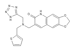 Image of 7-[[1H-tetrazol-5-ylmethyl(2-thenyl)amino]methyl]-5H-[1,3]dioxolo[4,5-g]quinolin-6-one