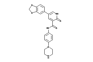 Image of 5-(1,3-benzodioxol-5-yl)-2-keto-N-(4-piperazinophenyl)-1H-pyridine-3-carboxamide