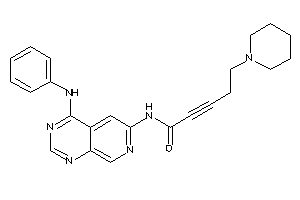 Image of N-(4-anilinopyrido[3,4-d]pyrimidin-6-yl)-5-piperidino-pent-2-ynamide