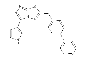 Image of 6-(4-phenylbenzyl)-3-(1H-pyrazol-3-yl)-[1,2,4]triazolo[3,4-b][1,3,4]thiadiazole
