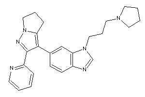 Image of 6-[2-(2-pyridyl)-5,6-dihydro-4H-pyrrolo[2,1-e]pyrazol-3-yl]-1-(3-pyrrolidinopropyl)benzimidazole