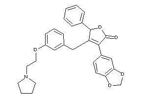 4-(1,3-benzodioxol-5-yl)-2-phenyl-3-[3-(2-pyrrolidinoethoxy)benzyl]-2H-furan-5-one