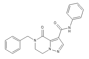 Image of 5-benzyl-4-keto-N-phenyl-6,7-dihydropyrazolo[1,5-a]pyrazine-3-carboxamide